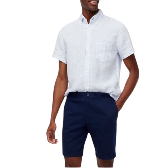 NEW J. CREW FACTORY 9" flex chino short flat front in navy blue size 30 - Picture 1 of 7